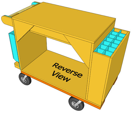 Reverse View Drawing of Cart