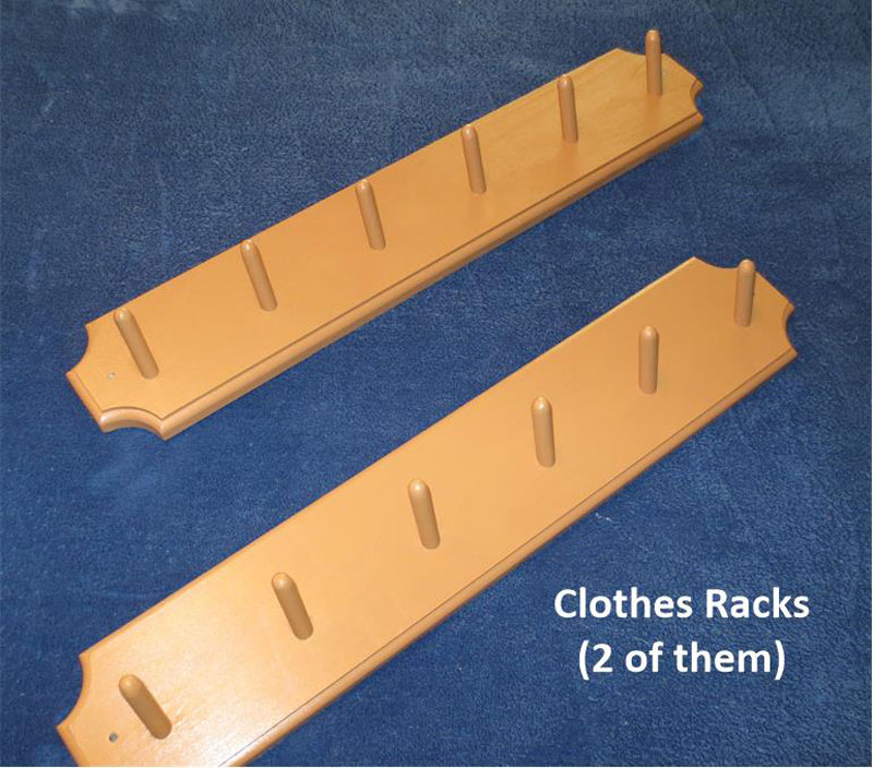 Two Clothes Racks with a Single Row of 2-inch Pegs