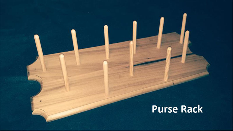 The Purse Rack with Three Rows of 4-inch Pegs