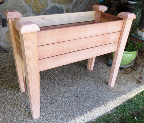 Front and Side View of the Elevated Planter Box
