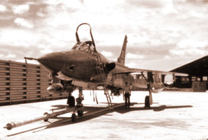 An F-105 with Tow Bar Attached