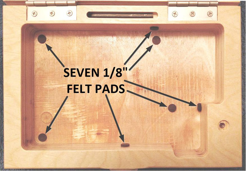 Close-up Showing Felt Pads Inside the Multi-Gauge Box