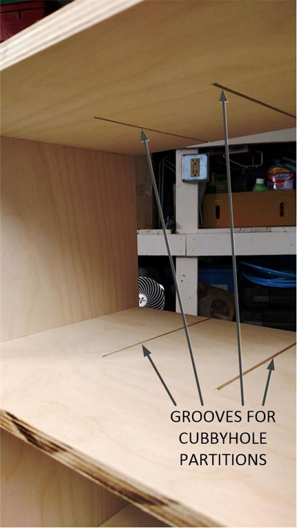 Details of Cubbyhole Partition Grooves