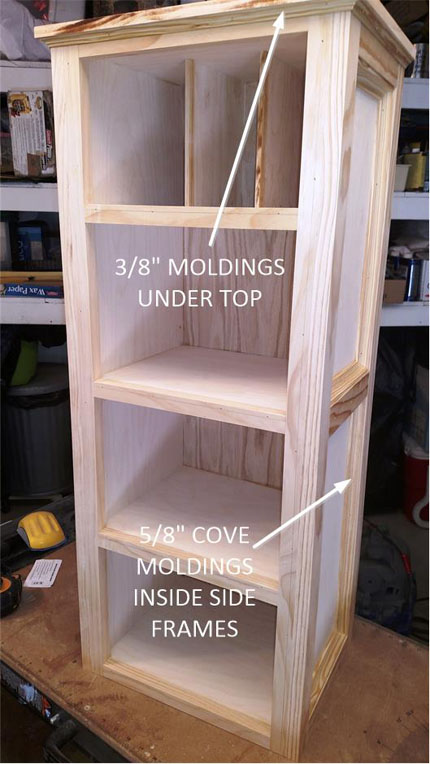 Unpainted Cabinet Showing Moldings