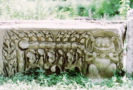 Bas-relief Sculpture on Stone Block