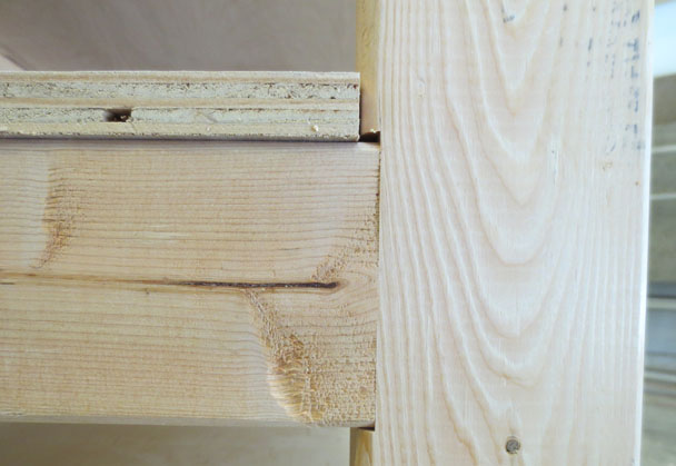 Close-up of a Rail in a Leg Mortise